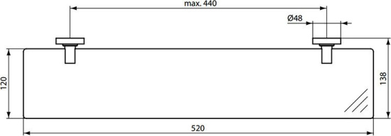 Полка Ideal Standard IOM прозрачное стекло