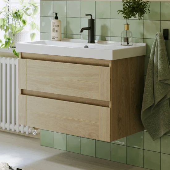 Тумба с раковиной Aqwella Astrid 80 дуб давос