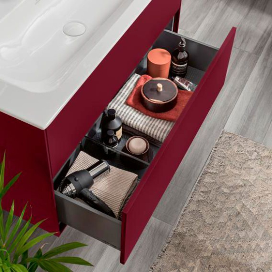 Мебель для ванной Villeroy & Boch Finion 80 peony matt lacquer, с настенным освещением
