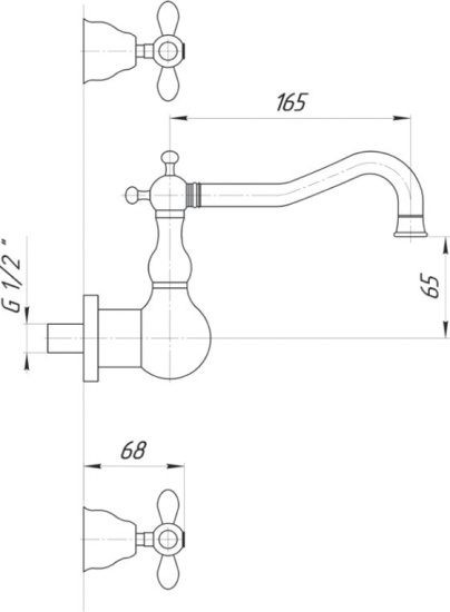 Смеситель для раковины Migliore Princeton Plus ML.PRP-8070.CR с внутренней частью