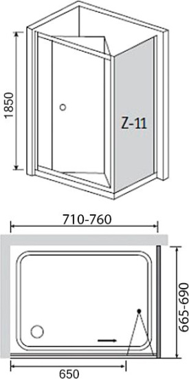 Душевой уголок RGW Classic CL-41 (710-760)x700x1850 профиль хром