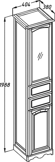 Пенал Opadiris Риспекто 40 L беленый бук