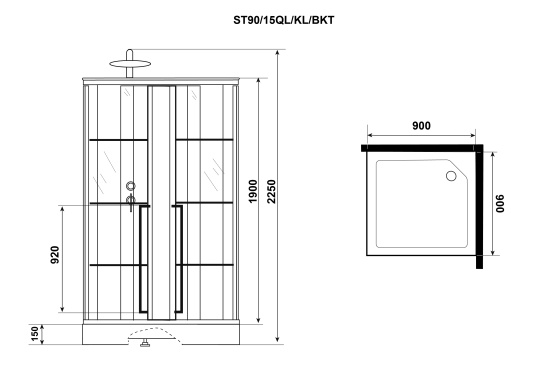 Душевая кабина Niagara Standart ST90/15QL/KL/BKT