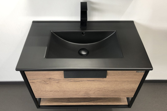 Тумба с раковиной Comforty Бонн 75 дуб темный
