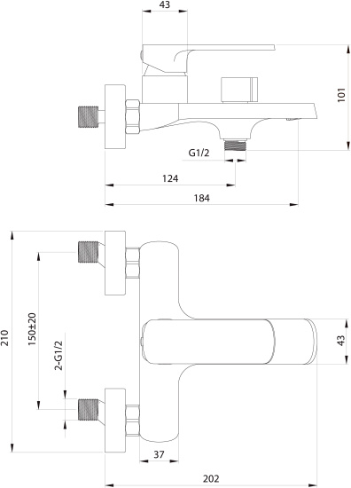 Смеситель для ванны Elghansa Heffen 2352520