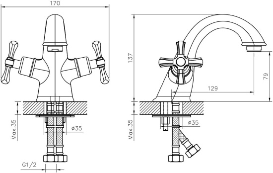 Смеситель для раковины Decoroom DR52 DR52011