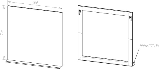 Мебель для ванной Diwo Элиста 80 чёрный мрамор, с раковиной Moduo 50 Square