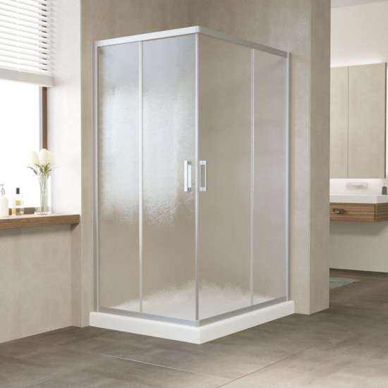 Душевой уголок Vegas Glass ZA-F 110*90 07 02 профиль матовый хром, стекло шиншилла