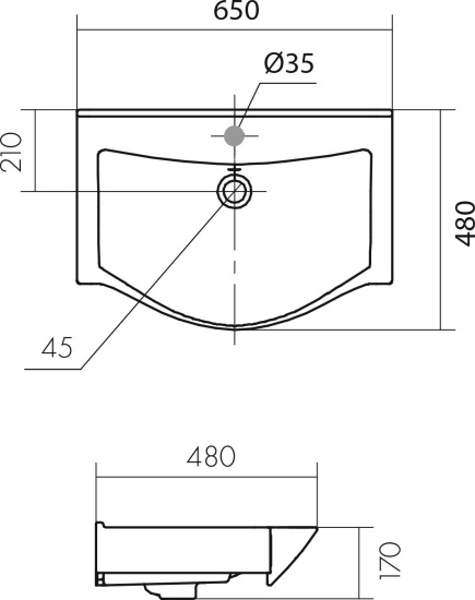 Тумба с раковиной Aquaton Нортон 65 подвесная, белый глянец
