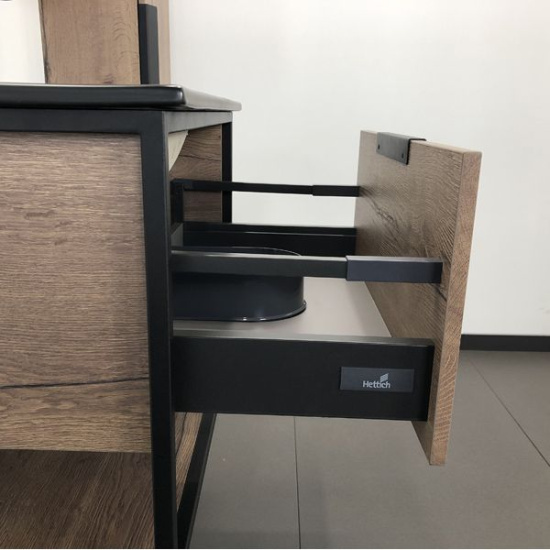 Тумба с раковиной Comforty Бонн 75, подвесная, дуб темный