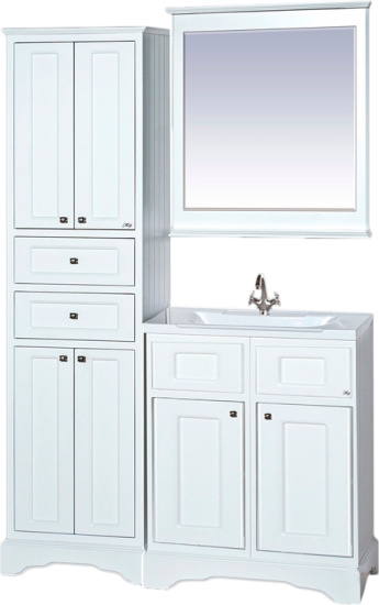 Тумба с раковиной Misty Герда 70 белая эмаль, напольная