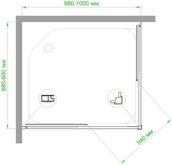 Душевой уголок Royal Bath HPD RB9100HPD-T-BL 100x90