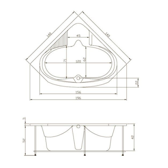 Акриловая ванна Aquatika Серена Reflexa