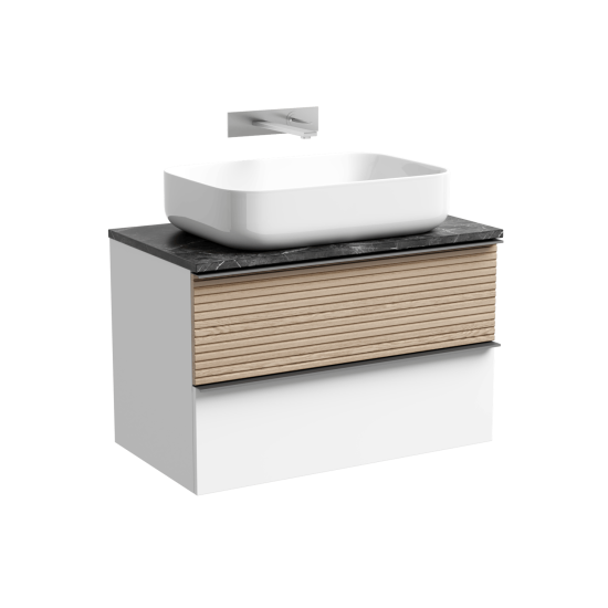 Тумба с раковиной Sancos Delta 80 дуб светлый/белый, DL80W