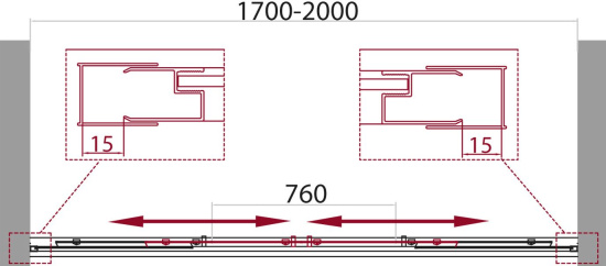 Душевой уголок BelBagno Unique-AH-21-170/200-100-C-Cr
