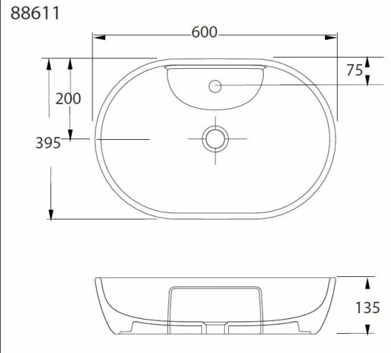 Накладная раковина beWash Bogen 88611173