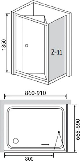 Душевой уголок RGW Classic CL-41 (860-910)x700x1850 профиль хром