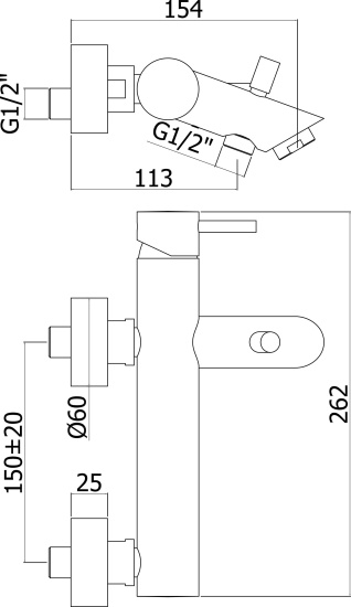 Смеситель для ванны Paffoni Light LIG022ST сталь