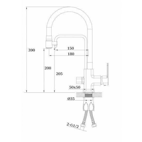 Смеситель для кухни Ganzer Stefan GZ12026F с подключением к фильтру