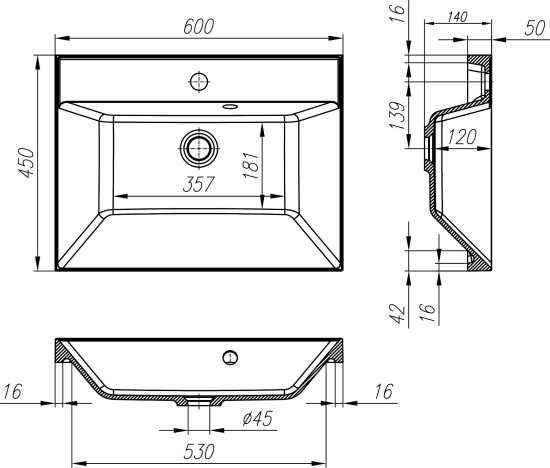 Тумба с раковиной BelBagno Marino 60 bianco lucido, напольная