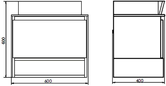 Тумба с раковиной Comforty Прага 60 раковина 9055RA-50