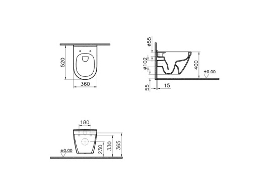 Инсталляция с унитазом VitrA S50 9003B003-7203 с белой кнопкой