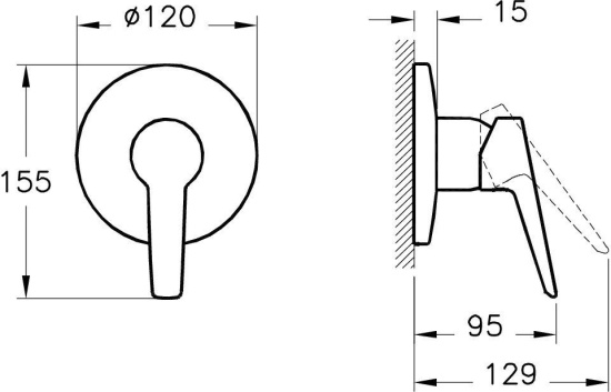 Гигиенический душ VitrA Hygienic A49271EXP со смесителем, с внутренней частью
