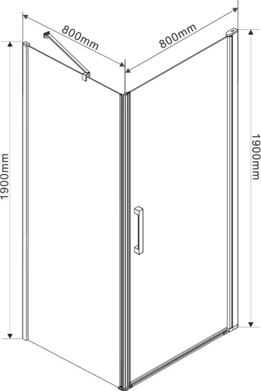 Душевой уголок Vincea Orta VSR-1O8080CH-R 80х80 см, стекло шиншилла, R