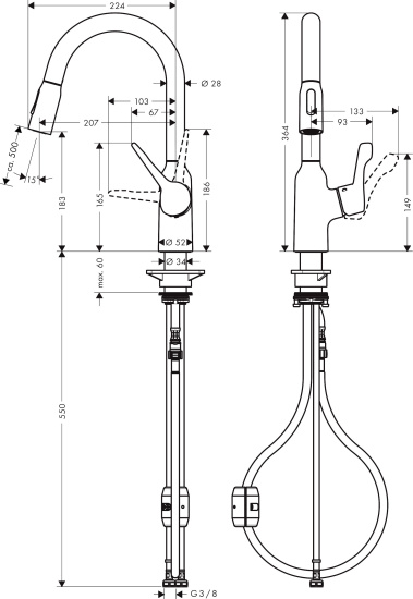 Смеситель для кухни Hansgrohe Focus M43 71811800 сталь