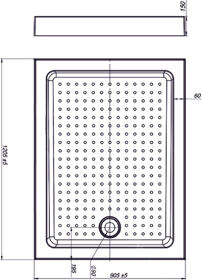 Поддон для душа Vincea VST-3AR-9012 120x90