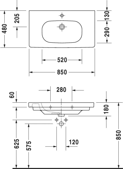 Тумба с раковиной Duravit XBase 80 белая