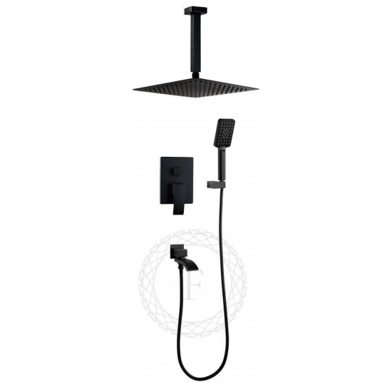 Душевая система Filarete Waterfall FL1012BL, черный