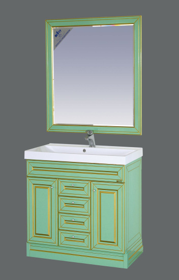 Тумба с раковиной Misty Vena 75 салатовая, патина