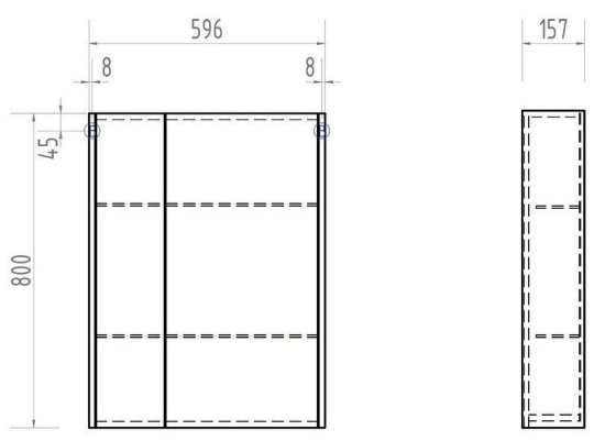 Зеркало-шкаф Vigo Laura 60