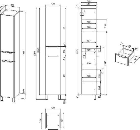 Пенал Stworki Копенгаген 195 L белый