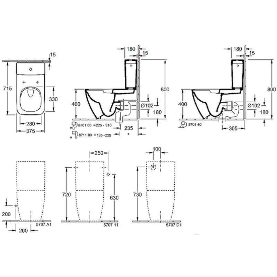 Унитаз-компакт Villeroy & Boch Architectura с крышкой микролифт