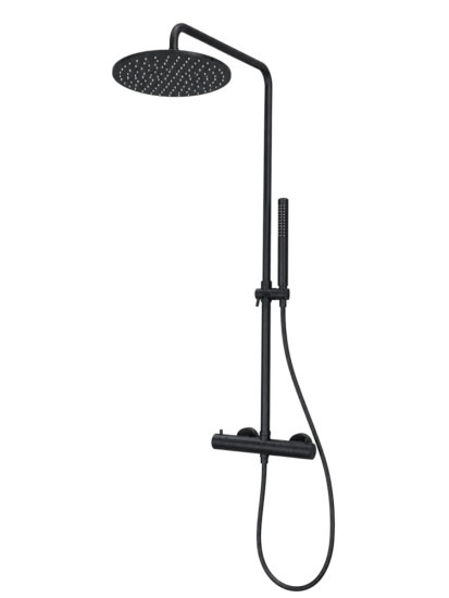 Душевая стойка Fiore Kevon Black Matt 44NN0932 термостат, черная