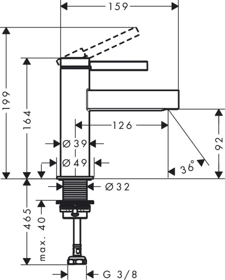 Кран для фильтра Hansgrohe Finoris 100 76013000 хром