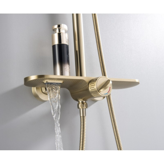 Душевая стойка Bronze de Luxe Icon 80112CG, матовое золото