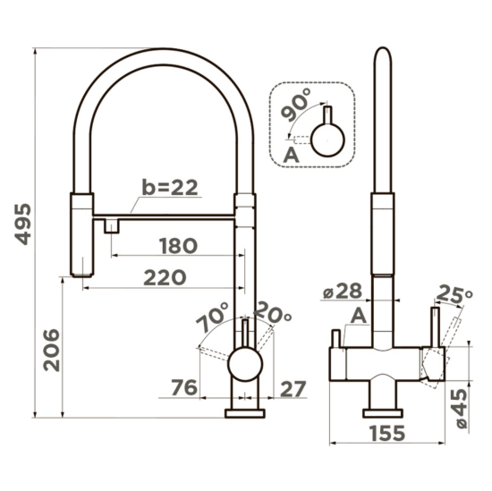 Смеситель для кухни Grocenberg GB4099MG