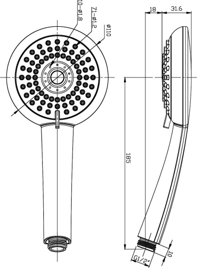 Душевая стойка Omnires Y 1244X/6 термостат, хром