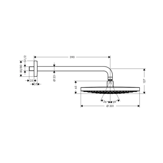 Душевая система Hansgrohe Raindance Select E 300 27378000+26630000+27506000+15714000+01800180
