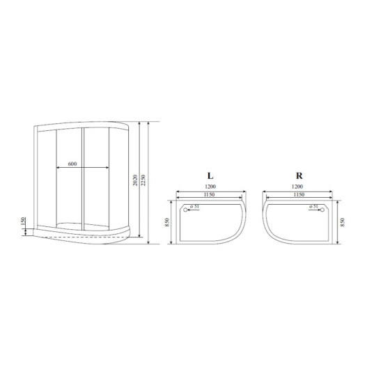 Душевая кабина Timo Standart T-6602SFL