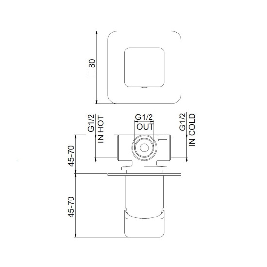 Смеситель для душа Webert One-X OX880101015, хром