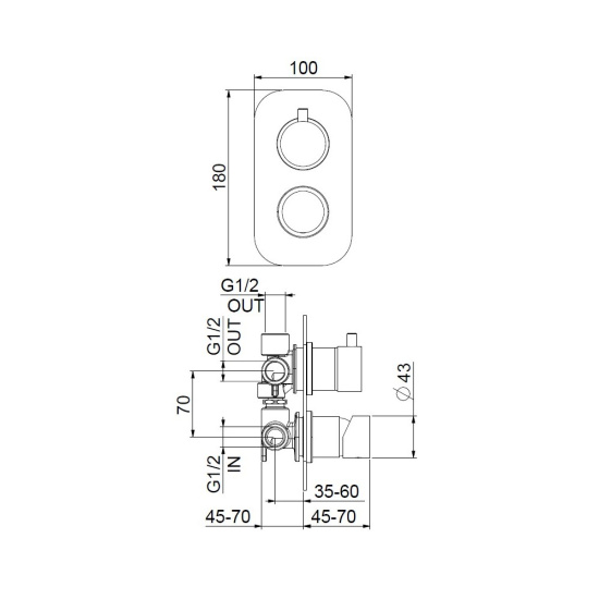 Смеситель для душа Webert One-B NB880601560, черный