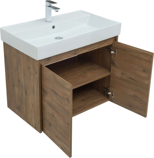 Тумба с раковиной Aquanet Nova Lite 75 дуб рустикальный, с дверками