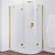 Душевой уголок Vegas Glass AFS-F 120*110 09 01 L профиль золото, стекло прозрачное