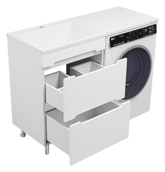 Тумба с раковиной Misty Байкал 55 L под стиральную машину, раковина Гавана 120