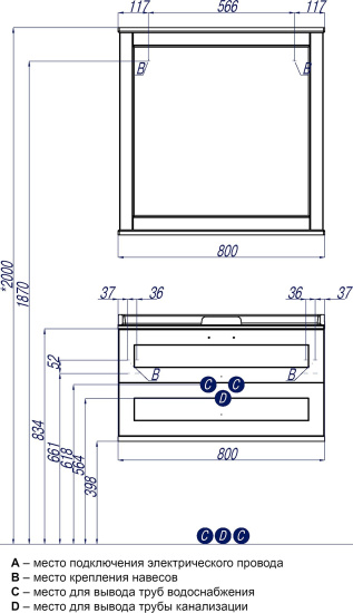 Мебель для ванной Aquaton Леон 80 дуб белый