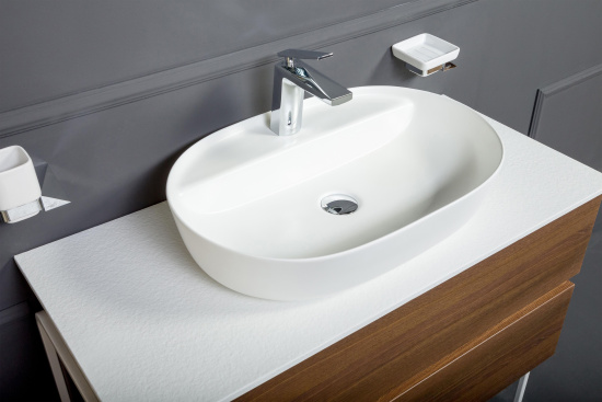 Тумба с раковиной Armadi Art Vallessi 120 со столешницей белая, дуб темный